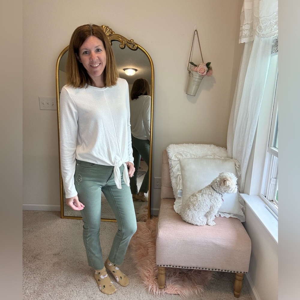 Olive green LC skinny ankle jeans